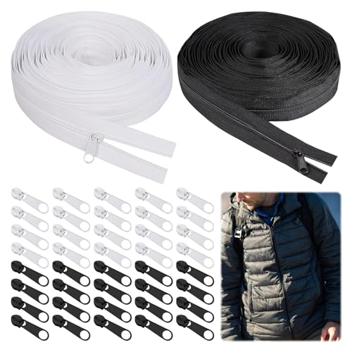 Endlosreißverschluss mit Zipper,20m Reisverschluss Endloses, Reißverschluss Meterware, Reißverschluss Kaufen, Reissverschluss, Reißverschluss Für BettwäSche, Endlosreißverschluss, Reißverschluss von WZWZO
