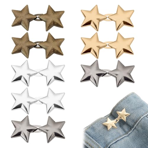 Jeansknopf zum Anklipsen, 8-teilig, Hosenspanner, Jeansknopf zum Anklipsen, zu groß, Hose zu groß, Hose Tightener Flower Button Pins für lose Jeans Jeansknopf zum Anklipsen, 8-teilig, Hosenspanner, Jeansknopf zum Anklipsen, zu groß, Hose zu groß, Hose Tightener Flower Button Pins für lose Jeans von WZWZO