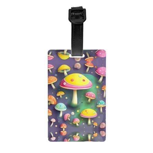 Colorful Dream Pilz-Golftaschen-Etikett, abnehmbare Aktentasche (8,4 x 5,3 cm), Kinder-Schultasche, Sporttaschen-Etikett, Reisegepäck-Etikett von WZYCWB