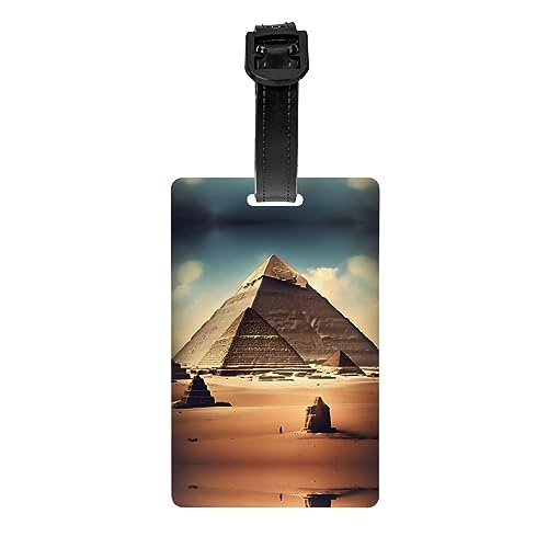 Dreaming of The Pyramids of Khufu Golftaschen-Sichtschutzschild, abnehmbare Aktentasche (8,4 x 5,3 cm), Kinder-Schultasche, Sporttaschen-Etikett, Reisegepäck-Etikett von WZYCWB