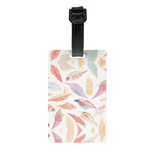 Farbige Federn für Golftaschen, Sichtschutz, abnehmbare Aktentasche (8,4 x 5,3 cm), Kinder-Schultasche, Sporttaschen-Etikett, Reisegepäck-Etikett von WZYCWB