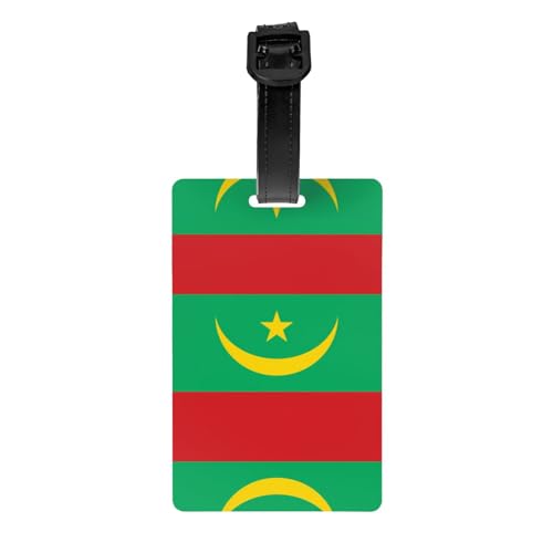 Flagge Mauretaniens Golftaschen-Sichtschutzetikett, abnehmbare Aktentasche (8,4 x 5,3 cm), Kinder-Schultasche, Sporttaschen-Etikett, Reisegepäck-Etikett von WZYCWB