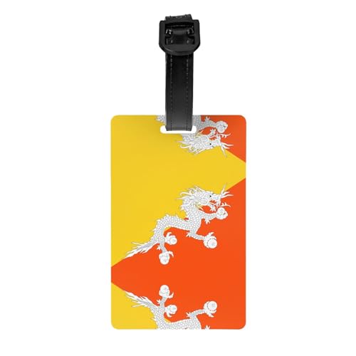 Flagge des Königreichs Bhutan Golftasche, Sichtschutz, abnehmbare Aktentasche (8,4 x 5,3 cm), Kinder-Schultasche, Sporttaschen-Etikett, Reisegepäck-Etikett von WZYCWB