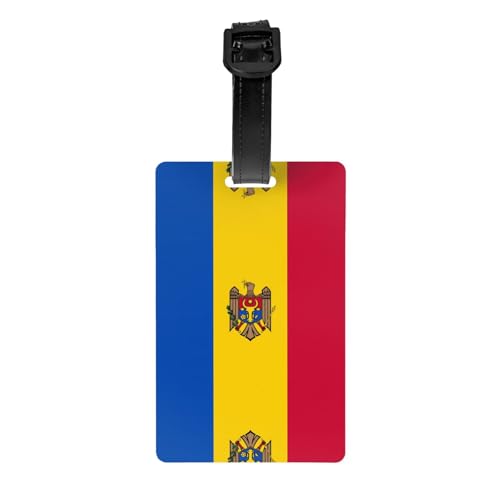 Flagge von Moldawien Golftasche, Sichtschutz, abnehmbare Aktentasche (8,4 x 5,3 cm), Kinder-Schultasche, Sporttaschen-Etikett, Reisegepäck-Etikett von WZYCWB