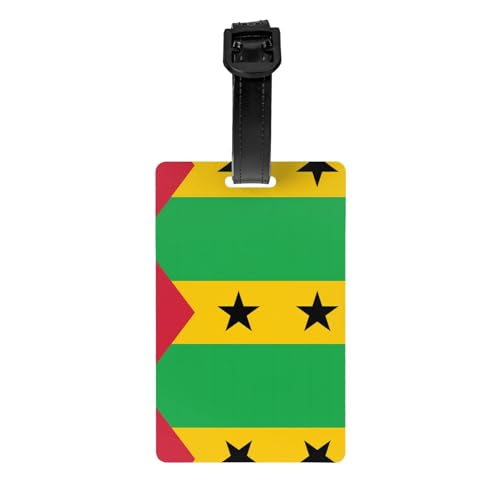 Flagge von Sao Tome und Principe Golftasche, Sichtschutz, abnehmbare Aktentasche (8,4 x 5,3 cm), Kinder-Schultasche, Sporttaschen-Etikett, Reisegepäck-Etikett von WZYCWB