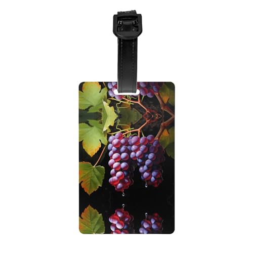 Fresh Grapes Sichtschutzfolie für Golftaschen, abnehmbare Aktentasche (8,4 x 5,3 cm), Kinder-Schultasche, Sporttaschen-Etikett, Reisegepäck-Etikett von WZYCWB