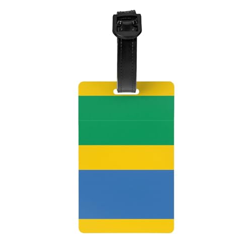 Gabunische Flagge Golftasche, Sichtschutz, abnehmbare Aktentasche (8,4 x 5,3 cm), Kinder-Schultasche, Sporttaschen-Etikett, Reisegepäck-Etikett von WZYCWB