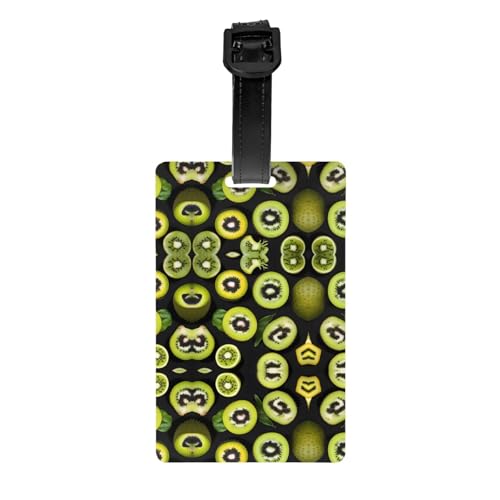 Grünes Kiwi-Golftaschen-Sichtschutzetikett, abnehmbare Aktentasche (8,4 x 5,3 cm), Kinder-Schultasche, Sporttaschen-Etikett, Reisegepäck-Etikett von WZYCWB