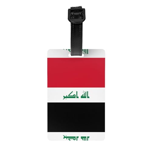 Irakische Flagge für Golftaschen, Sichtschutz, abnehmbare Aktentasche (8,4 x 5,3 cm), Kinder-Schultasche, Sporttaschen-Etikett, Reisegepäck-Etikett von WZYCWB