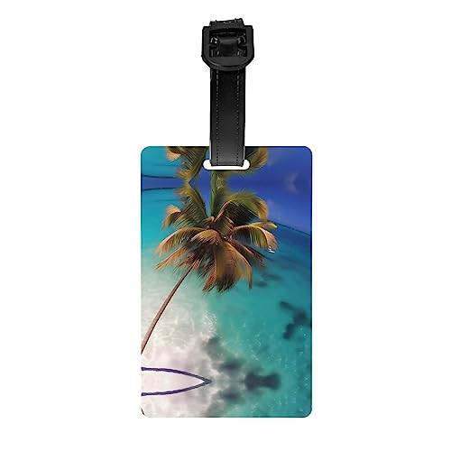 Karibische Inseln Golftaschen-Sichtschutzetikett, abnehmbare Aktentasche (8,4 x 5,3 cm), Kinder-Schultasche, Sporttaschen-Etikett, Reisegepäck-Etikett von WZYCWB