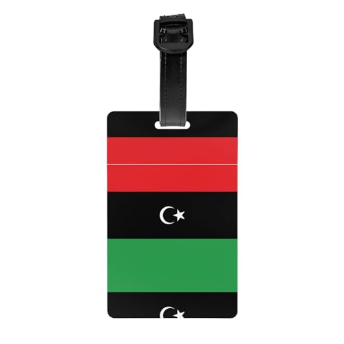 Libysche Flagge für Golftaschen, Sichtschutz, abnehmbare Aktentasche (8,4 x 5,3 cm), Kinder-Schultasche, Sporttaschen-Etikett, Reisegepäck-Etikett von WZYCWB