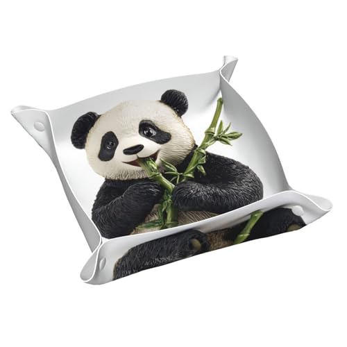 Panda-Anhänger, personalisiertes Leder-Aufbewahrungstablett, Schreibtisch-Aufbewahrungsbox, optimiert die Raumverwaltung von WZYCWB