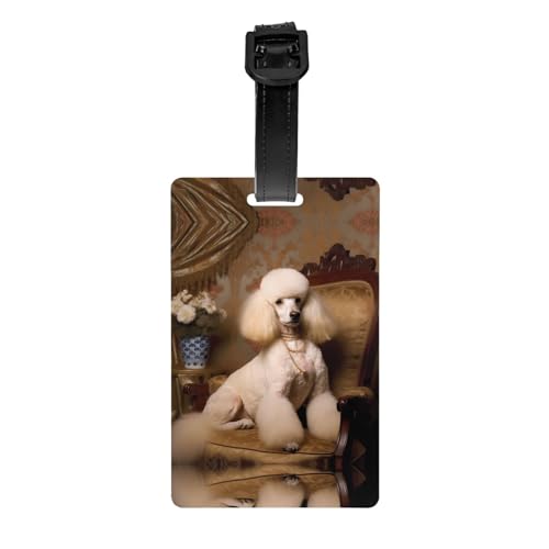Pudel-Golftaschen-Etikett, abnehmbare Aktentasche (8,4 x 5,3 cm), Kinder-Schultasche, Sporttaschen-Etikett, Reisegepäck-Etikett von WZYCWB