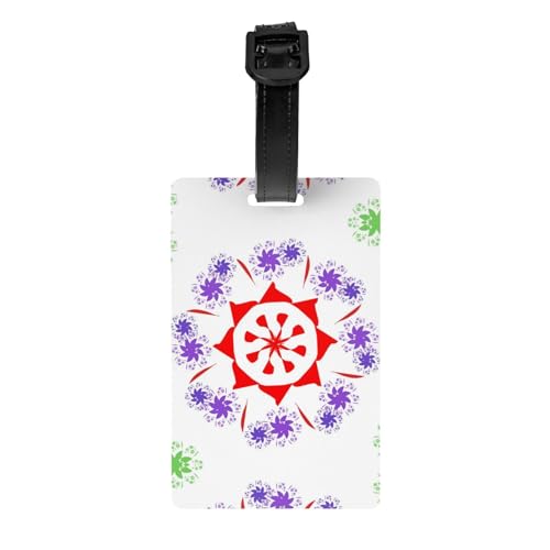 Rotierende violette Blumen für Golftaschen, Sichtschutz, abnehmbare Aktentasche (8,4 x 5,3 cm), Kinder-Schultasche, Sporttaschen-Etikett, Reisegepäck-Etikett von WZYCWB
