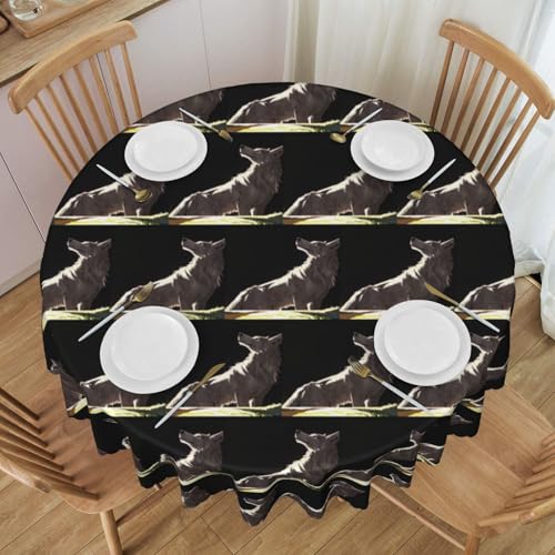 Runde Spitzentischdecke mit Wolf auf dem Rasen, 152,4 cm Durchmesser, waschbare Tischdecke, geeignet für Restaurants, Partys, Picknicks, Versammlungen Runde Spitzentischdecke mit Wolf auf dem Rasen, 152,4 cm Durchmesser, waschbare Tischdecke, geeignet für Restaurants, Partys, Picknicks, Versammlungen von WZYCWB