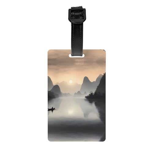 Sansui, Japanisches Unternehmen, Sichtschutzfolie für Golftaschen, abnehmbare Aktentasche (8,4 x 5,3 cm), Kinder-Schultasche, Sporttaschen-Etikett, Reisegepäck-Etikett von WZYCWB