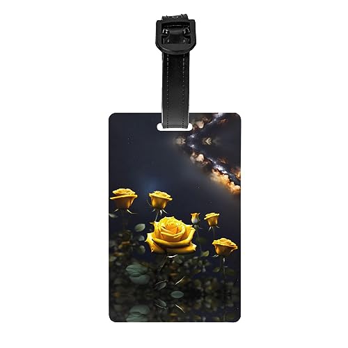 Schöne gelbe Rosen für Golftaschen, Sichtschutz, abnehmbare Aktentasche (8,4 x 5,3 cm), Kinder-Schultasche, Sporttaschen-Etikett, Reisegepäck-Etikett von WZYCWB
