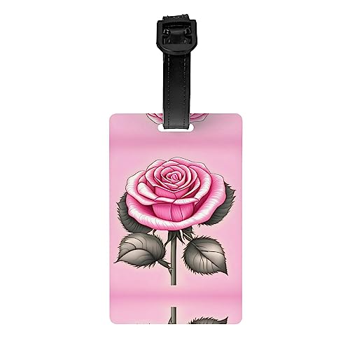 Schöne rosa Rosen Golftaschen-Etikett, abnehmbare Aktentasche (8,4 x 5,3 cm), Kinder-Schultasche, Sporttaschen-Etikett, Reisegepäck-Etikett von WZYCWB