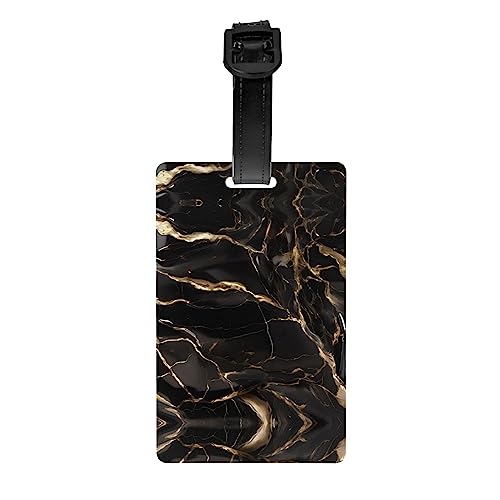 Schwarz-goldenes Marmor-Golftaschen-Etikett, abnehmbare Aktentasche (8,4 x 5,3 cm), Kinder-Schultasche, Sporttaschen-Etikett, Reisegepäck-Etikett von WZYCWB
