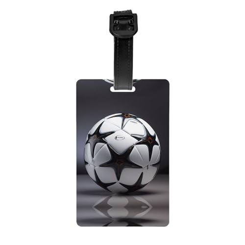 Schwarz-weißes Sichtschutzetikett für Fußball-Golftaschen, abnehmbare Aktentasche (8,4 x 5,3 cm), Kinder-Schultasche, Sporttaschen-Etikett, Reisegepäck-Etikett von WZYCWB