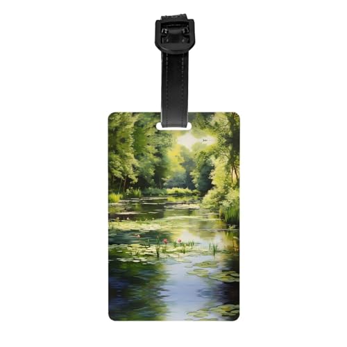Seerosen im Teich Golftasche, Sichtschutz, abnehmbare Aktentasche (8,4 x 5,3 cm), Kinder-Schultasche, Sporttaschen-Etikett, Reisegepäck-Etikett von WZYCWB