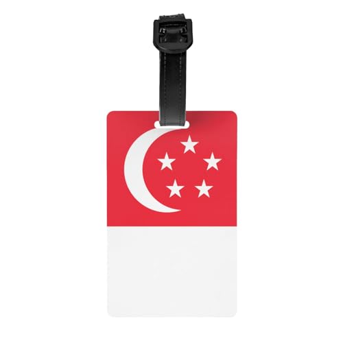 Singapur-Flagge, Sichtschutz, abnehmbare Aktentasche (8,4 x 5,3 cm), Kinder-Schultasche, Sporttaschen-Etikett, Reisegepäck-Etikett von WZYCWB