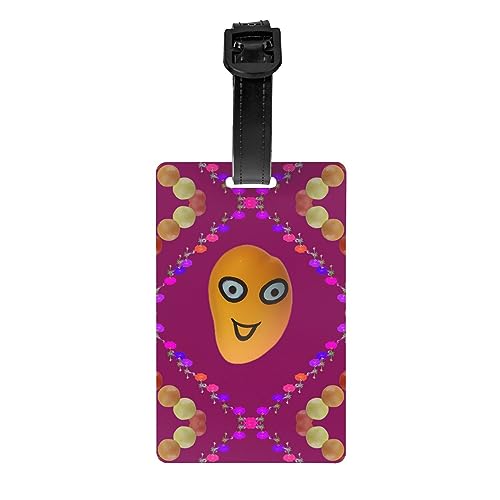 Smiley Mango Golftaschen-Sichtschutzetikett, abnehmbare Aktentasche (8,4 x 5,3 cm), Kinder-Schultasche, Sporttaschen-Etikett, Reisegepäck-Etikett von WZYCWB