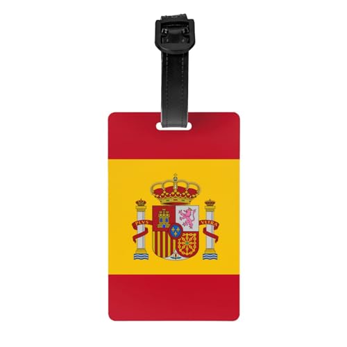 Spanische Flagge für Golftaschen, Sichtschutz, abnehmbare Aktentasche (8,4 x 5,3 cm), Kinder-Schultasche, Sporttaschen-Etikett, Reisegepäck-Etikett von WZYCWB