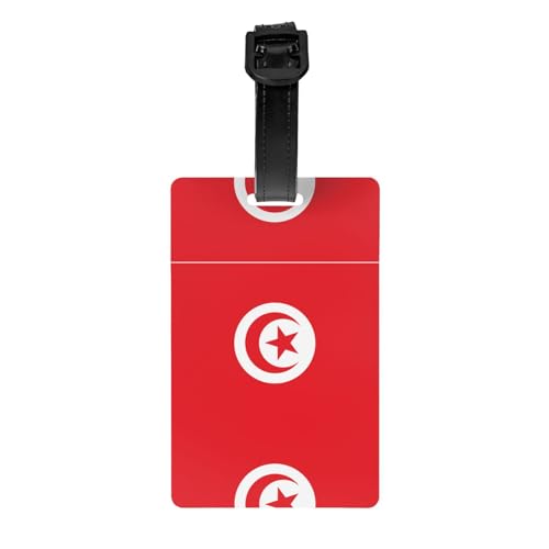 Tunesische Flagge für Golftaschen, Sichtschutz, abnehmbare Aktentasche (8,4 x 5,3 cm), Kinder-Schultasche, Sporttaschen-Etikett, Reisegepäck-Etikett von WZYCWB