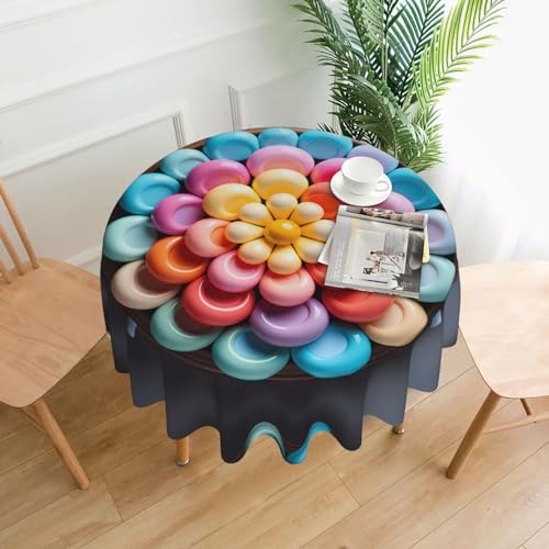 WZYCWB Bunte Süßigkeiten-Tischdecke, dekorativ, lang, 152,4 cm Durchmesser, runde Hochzeitstischdecke, Allzweck-Tischdecke für Partys WZYCWB Bunte Süßigkeiten-Tischdecke, dekorativ, lang, 152,4 cm Durchmesser, runde Hochzeitstischdecke, Allzweck-Tischdecke für Partys von WZYCWB