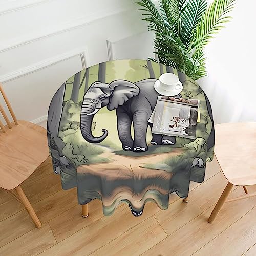 WZYCWB Dekorative, lange Tischdecke, Motiv: Spazierender Elefant, 152,4 cm Durchmesser, runde Hochzeitstischdecke, Allzweck-Tischdecke für Partys WZYCWB Dekorative, lange Tischdecke, Motiv: Spazierender Elefant, 152,4 cm Durchmesser, runde Hochzeitstischdecke, Allzweck-Tischdecke für Partys von WZYCWB