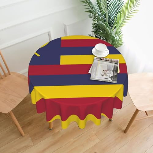 WZYCWB Dekorative lange Tischdecke mit Flagge des Königreichs Hawaii (152,4 cm Durchmesser), runde Hochzeitstischdecke, allgemeine Zweck-Tischdecke für Partys von WZYCWB