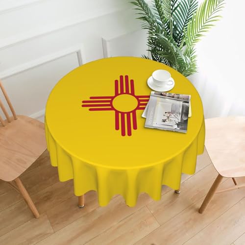 WZYCWB Dekorative lange Tischdecke mit Flagge von New Mexiko, 152,4 cm Durchmesser, runde Hochzeitstischdecke, allgemeine Zweck-Tischdecke für Partys WZYCWB Dekorative lange Tischdecke mit Flagge von New Mexiko, 152,4 cm Durchmesser, runde Hochzeitstischdecke, allgemeine Zweck-Tischdecke für Partys von WZYCWB