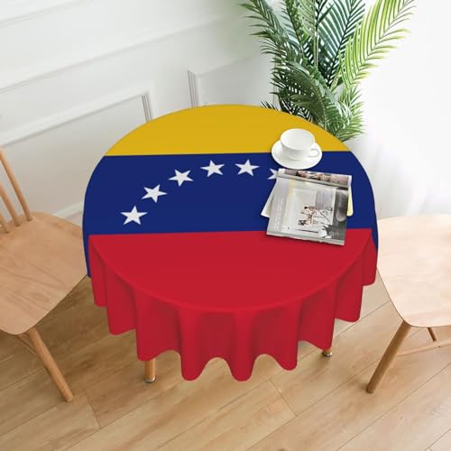 WZYCWB Dekorative lange Tischdecke mit Flagge von Venezuela, 152,4 cm Durchmesser, runde Hochzeitstischdecke, allgemeine Zweck-Tischdecke für Partys WZYCWB Dekorative lange Tischdecke mit Flagge von Venezuela, 152,4 cm Durchmesser, runde Hochzeitstischdecke, allgemeine Zweck-Tischdecke für Partys von WZYCWB
