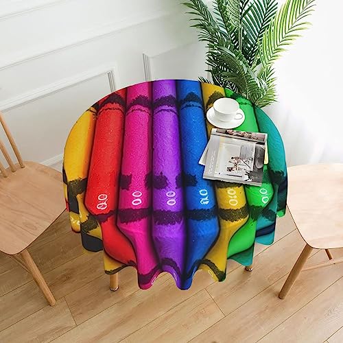 WZYCWB Dekorative lange Tischdecke mit farbigen Buntstiften, 152,4 cm Durchmesser, runde Hochzeitstischdecke, Allzweck-Tischdecke für Partys WZYCWB Dekorative lange Tischdecke mit farbigen Buntstiften, 152,4 cm Durchmesser, runde Hochzeitstischdecke, Allzweck-Tischdecke für Partys von WZYCWB
