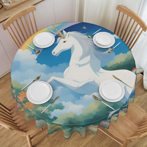 WZYCWB Eine schöne runde Tischdecke mit Einhorn-Spitze, 152,4 cm im Durchmesser, waschbare Tischdecke, geeignet für Restaurants, Partys, Picknicks, Versammlungen WZYCWB Eine schöne runde Tischdecke mit Einhorn-Spitze, 152,4 cm im Durchmesser, waschbare Tischdecke, geeignet für Restaurants, Partys, Picknicks, Versammlungen von WZYCWB