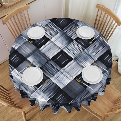 WZYCWB Grau-weiß karierter Stoff, runde Spitzentischdecke, 152,4 cm Durchmesser, waschbare Tischdecke, geeignet für Restaurants, Partys, Picknicks, Versammlungen WZYCWB Grau-weiß karierter Stoff, runde Spitzentischdecke, 152,4 cm Durchmesser, waschbare Tischdecke, geeignet für Restaurants, Partys, Picknicks, Versammlungen von WZYCWB