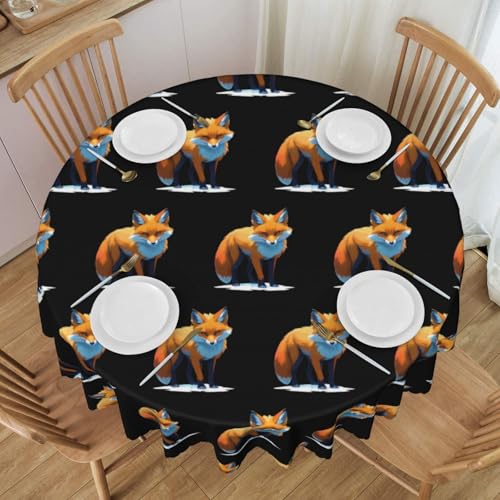 WZYCWB Holo Fox runde Spitzentischdecke, 152,4 cm Durchmesser, waschbare Tischdecke, geeignet für Restaurants, Partys, Picknicks, Versammlungen WZYCWB Holo Fox runde Spitzentischdecke, 152,4 cm Durchmesser, waschbare Tischdecke, geeignet für Restaurants, Partys, Picknicks, Versammlungen von WZYCWB