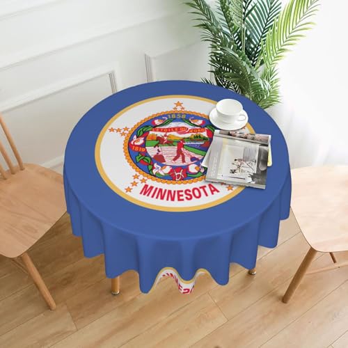 WZYCWB Minnesota Tischdecke mit Staatsflagge, dekorativ, lang, 152,4 cm Durchmesser, runde Hochzeitstischdecke, Allzweck-Tischdecke für Partys von WZYCWB