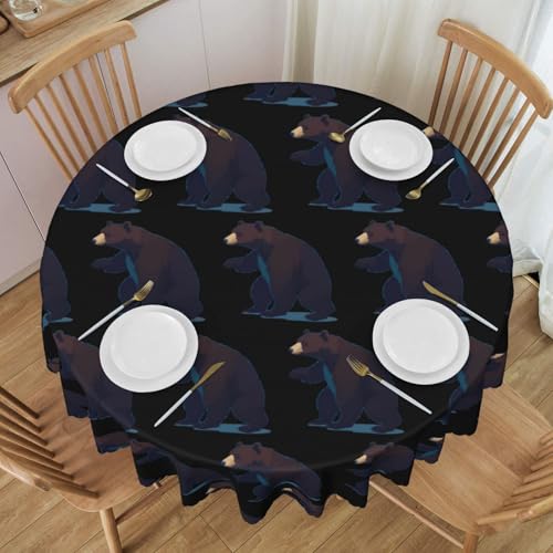 WZYCWB Negative Space Bear runde Spitzen-Tischdecke, 152,4 cm im Durchmesser, waschbare Tischdecke, geeignet für Restaurants, Partys, Picknicks, Versammlungen WZYCWB Negative Space Bear runde Spitzen-Tischdecke, 152,4 cm im Durchmesser, waschbare Tischdecke, geeignet für Restaurants, Partys, Picknicks, Versammlungen von WZYCWB