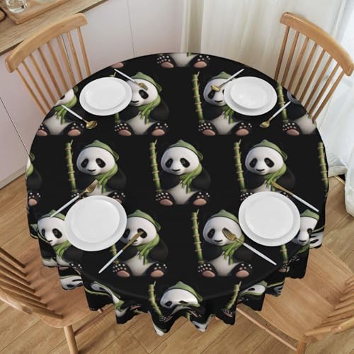 WZYCWB Niedliche riesige runde Spitzen-Tischdecke mit Panda-Motiv, 152,4 cm im Durchmesser, waschbar, geeignet für Restaurants, Partys, Picknicks, Versammlungen von WZYCWB