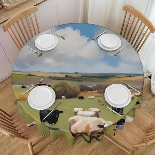 WZYCWB Riesige Bauernhof, runde Spitzentischdecke, 152,4 cm Durchmesser, waschbare Tischdecke, geeignet für Restaurants, Partys, Picknicks, Versammlungen WZYCWB Riesige Bauernhof, runde Spitzentischdecke, 152,4 cm Durchmesser, waschbare Tischdecke, geeignet für Restaurants, Partys, Picknicks, Versammlungen von WZYCWB