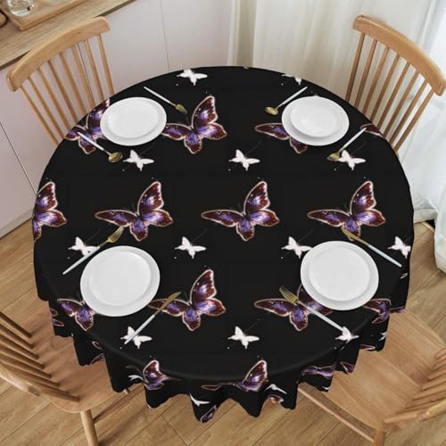 WZYCWB Runde Glitzer-Tischdecke mit Schmetterlingen, Spitze, 152,4 cm im Durchmesser, waschbar, geeignet für Restaurants, Partys, Picknicks, Versammlungen WZYCWB Runde Glitzer-Tischdecke mit Schmetterlingen, Spitze, 152,4 cm im Durchmesser, waschbar, geeignet für Restaurants, Partys, Picknicks, Versammlungen von WZYCWB