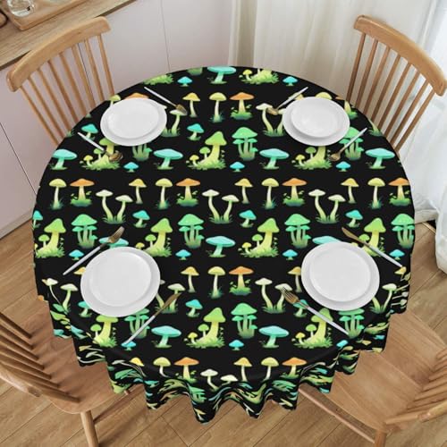WZYCWB Runde Spitzen-Tischdecke, Motiv: Neon-Pilze, 152,4 cm Durchmesser, waschbar, geeignet für Restaurants, Partys, Picknicks, Versammlungen WZYCWB Runde Spitzen-Tischdecke, Motiv: Neon-Pilze, 152,4 cm Durchmesser, waschbar, geeignet für Restaurants, Partys, Picknicks, Versammlungen von WZYCWB