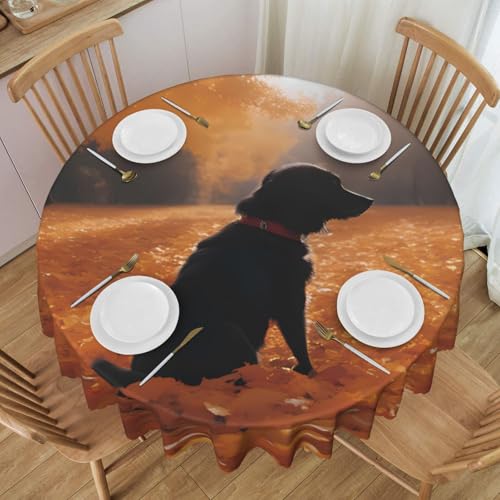 WZYCWB Runde Spitzen-Tischdecke mit Blättern und Hunden, 152,4 cm im Durchmesser, waschbar, geeignet für Restaurants, Partys, Picknicks, Versammlungen WZYCWB Runde Spitzen-Tischdecke mit Blättern und Hunden, 152,4 cm im Durchmesser, waschbar, geeignet für Restaurants, Partys, Picknicks, Versammlungen von WZYCWB
