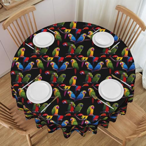 WZYCWB Runde Spitzen-Tischdecke mit Papageienmotiv, 152,4 cm Durchmesser, waschbar, geeignet für Restaurants, Partys, Picknicks, Versammlungen WZYCWB Runde Spitzen-Tischdecke mit Papageienmotiv, 152,4 cm Durchmesser, waschbar, geeignet für Restaurants, Partys, Picknicks, Versammlungen von WZYCWB