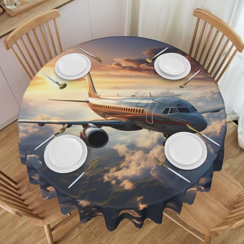 WZYCWB Runde Spitzentischdecke "Flugzeuge sind steigend", 152,4 cm Durchmesser, waschbare Tischdecke, geeignet für Restaurants, Partys, Picknicks, Versammlungen WZYCWB Runde Spitzentischdecke "Flugzeuge sind steigend", 152,4 cm Durchmesser, waschbare Tischdecke, geeignet für Restaurants, Partys, Picknicks, Versammlungen von WZYCWB