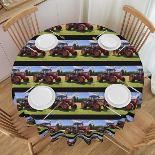 WZYCWB Runde Spitzentischdecke mit Bauernhof-Traktor, 152,4 cm Durchmesser, waschbare Tischdecke, geeignet für Restaurants, Partys, Picknicks, Versammlungen WZYCWB Runde Spitzentischdecke mit Bauernhof-Traktor, 152,4 cm Durchmesser, waschbare Tischdecke, geeignet für Restaurants, Partys, Picknicks, Versammlungen von WZYCWB