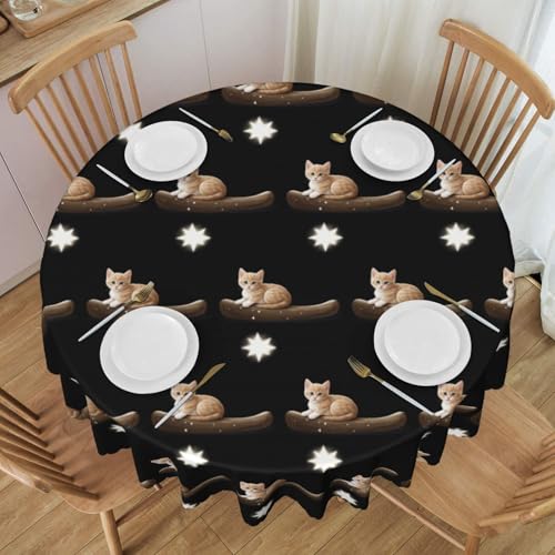 WZYCWB Runde Spitzentischdecke mit Katzenmotiv, 152,4 cm Durchmesser, waschbar, geeignet für Restaurants, Partys, Picknicks, Versammlungen WZYCWB Runde Spitzentischdecke mit Katzenmotiv, 152,4 cm Durchmesser, waschbar, geeignet für Restaurants, Partys, Picknicks, Versammlungen von WZYCWB