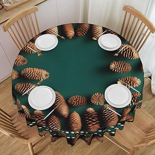 WZYCWB Runde Spitzentischdecke mit Tannenzapfen, 152,4 cm Durchmesser, waschbare Tischdecke, geeignet für Restaurants, Partys, Picknicks, Versammlungen WZYCWB Runde Spitzentischdecke mit Tannenzapfen, 152,4 cm Durchmesser, waschbare Tischdecke, geeignet für Restaurants, Partys, Picknicks, Versammlungen von WZYCWB